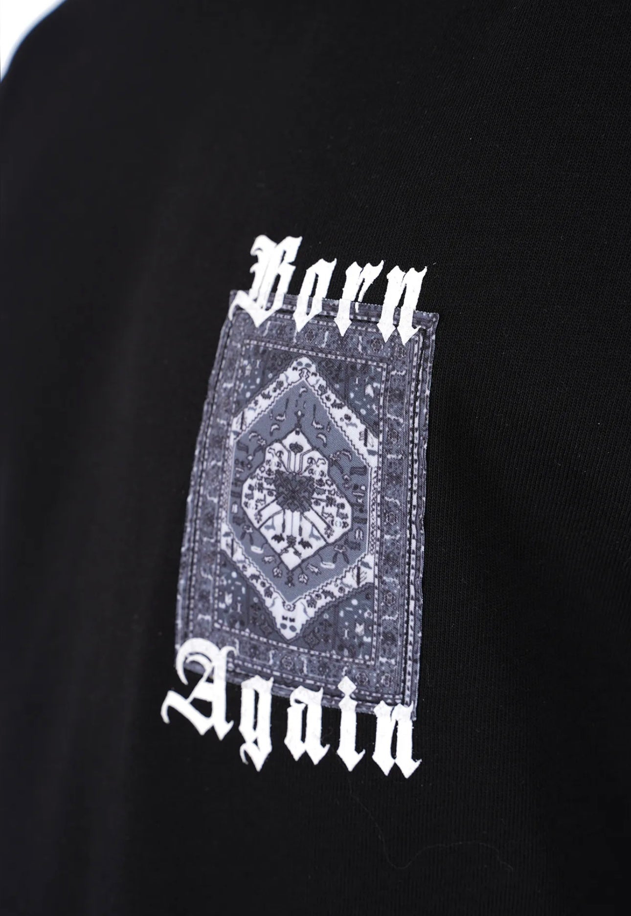 T-SHIRT OVERSIZE NOIR MOTIF ( BORN AGAIN )