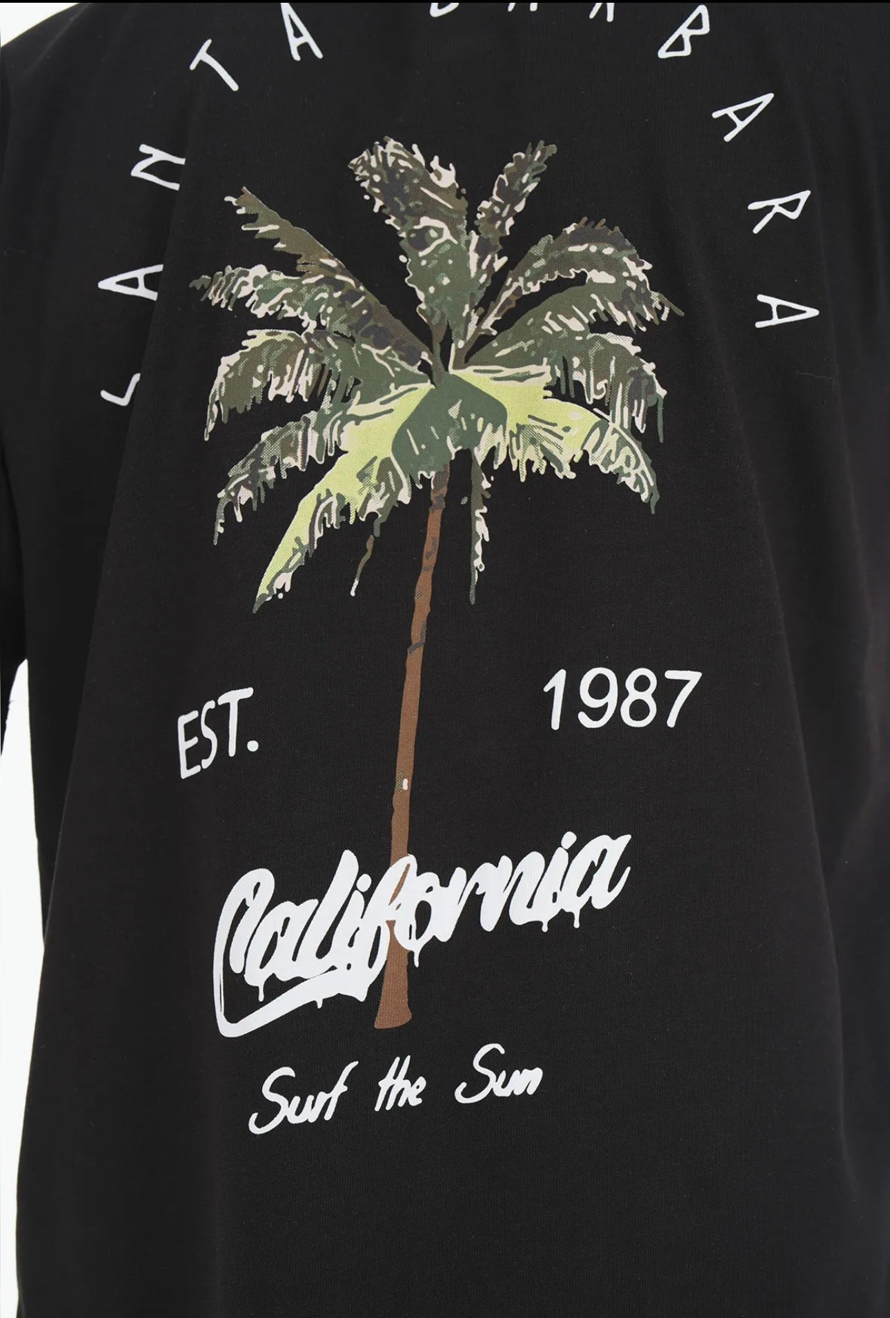 T-SHIRT OVERSIZE NOIR MOTIF ( PALMIERS )