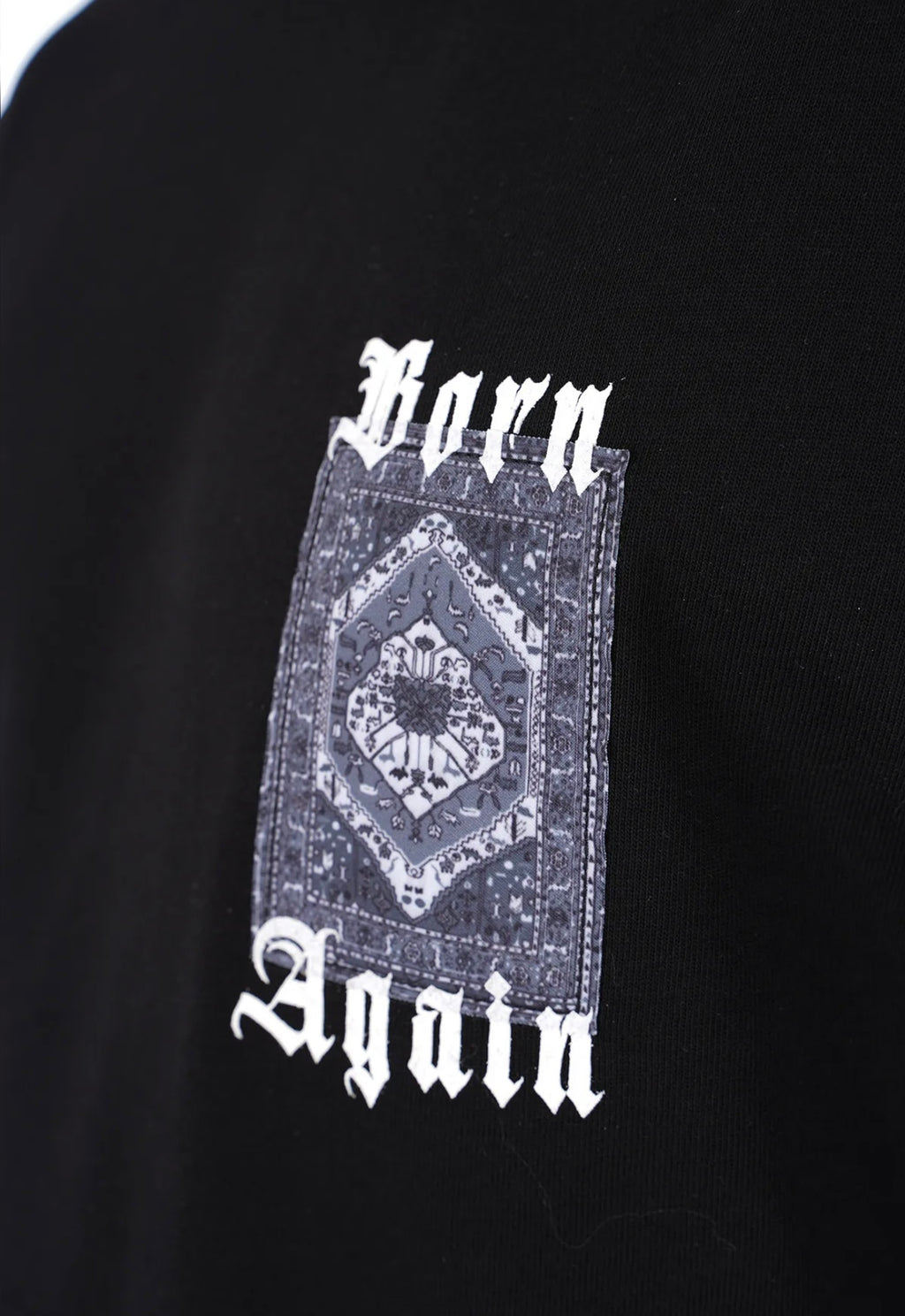 T-SHIRT OVERSIZE NOIR MOTIF ( BORN AGAIN )
