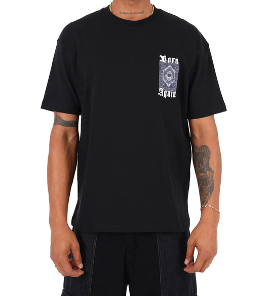 T-SHIRT OVERSIZE NOIR MOTIF ( BORN AGAIN )