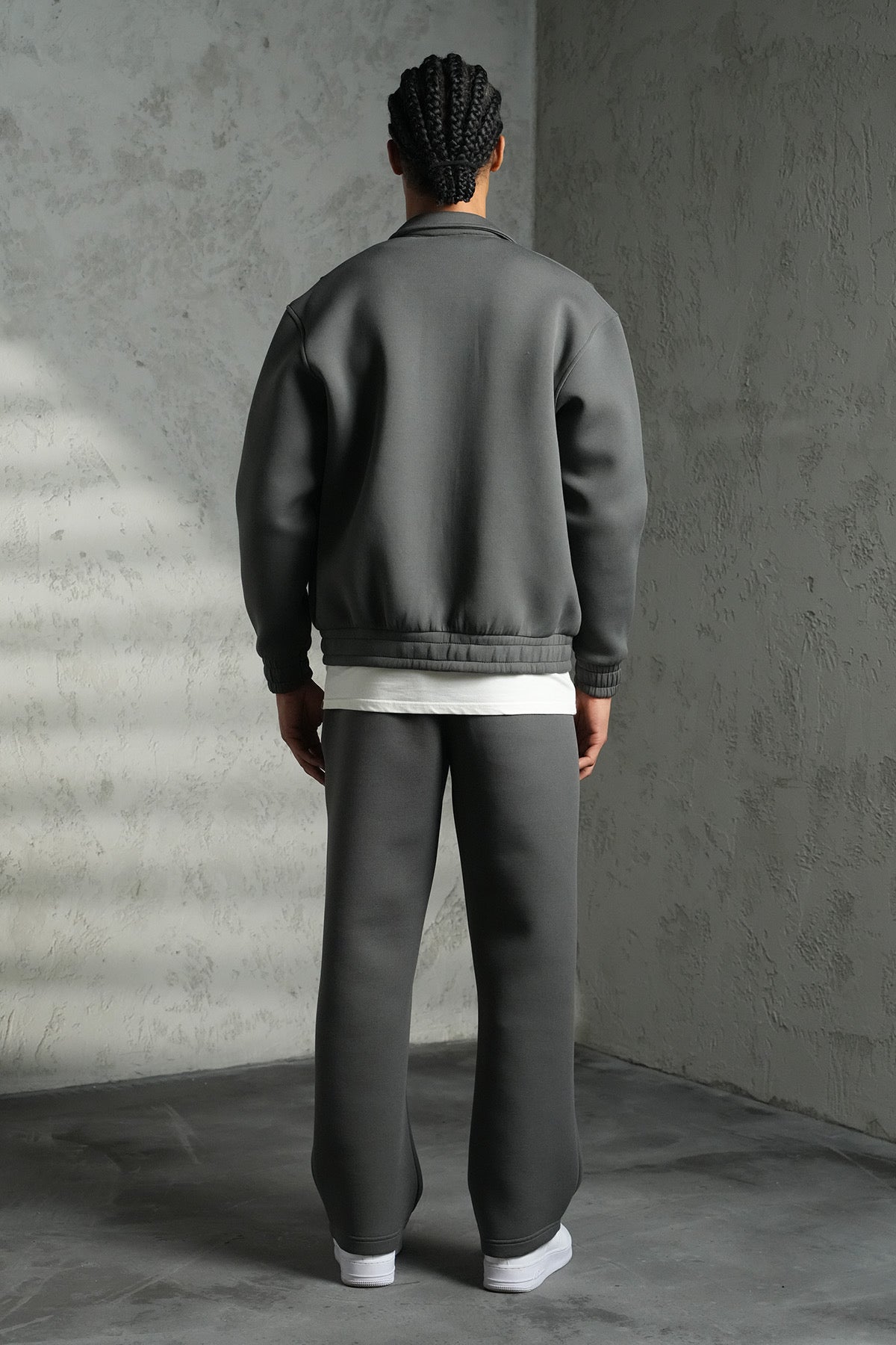 ENSEMBLE NÉOPRÈNE ANTHRACITE JOGGING ET VESTE COL MONTANT