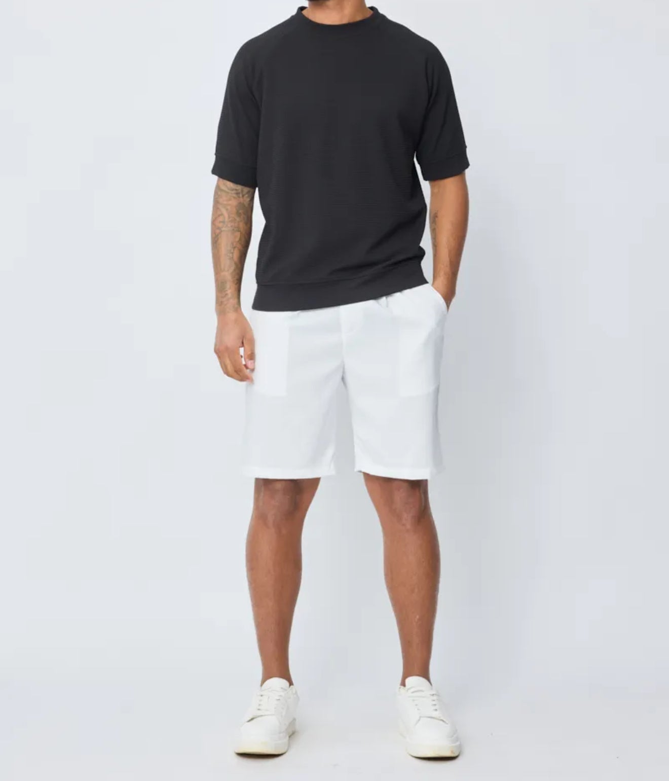 T-shirt texturé noir