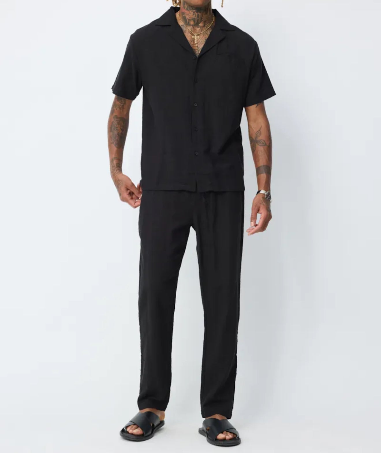 Ensemble noir en lin