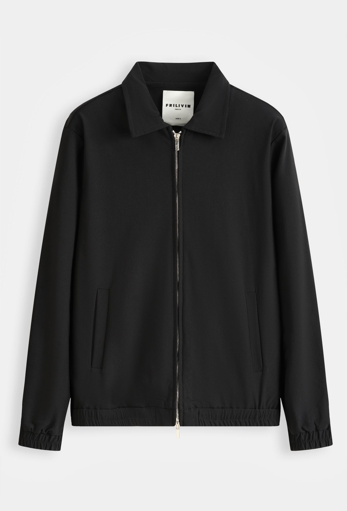 ENSEMBLE NOIR AVEC VESTE ZIPPÉE À COL