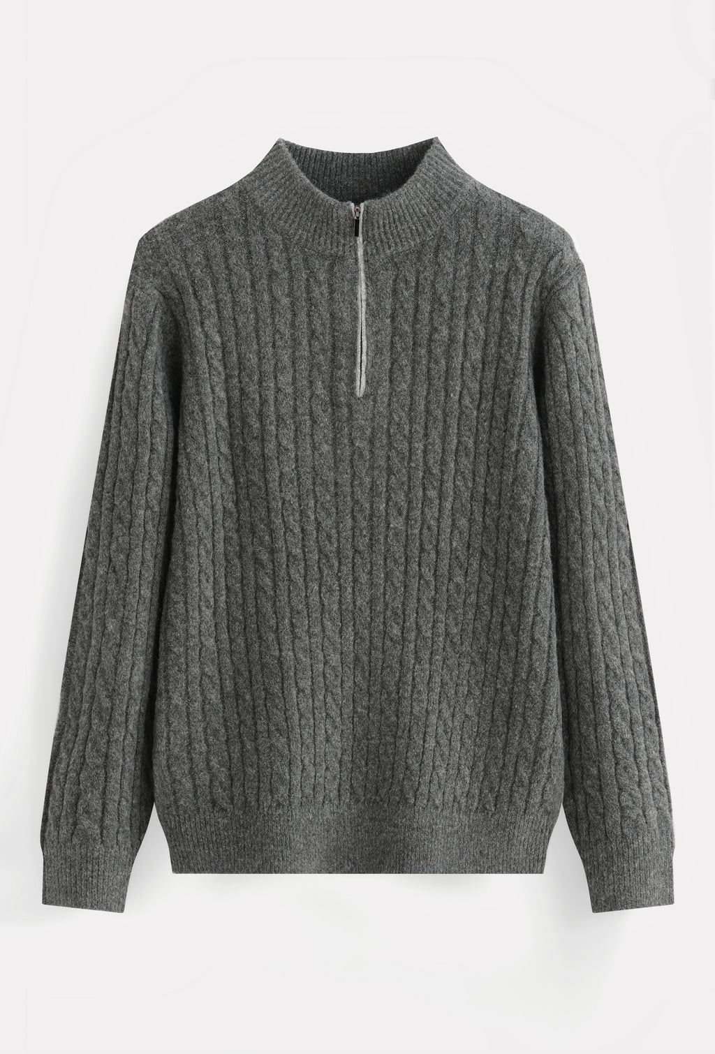 PULL GRIS MAILLE AVEC ZIP