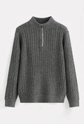 PULL GRIS MAILLE AVEC ZIP