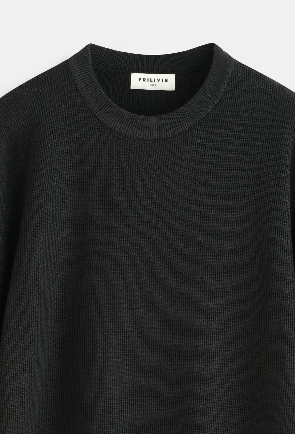 PULL NOIR COL ROND